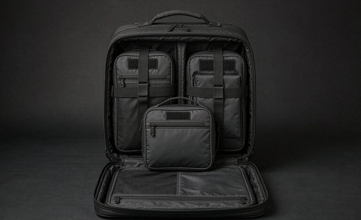 A travel bag from the pilot run — Kickstarter Bag Mockup