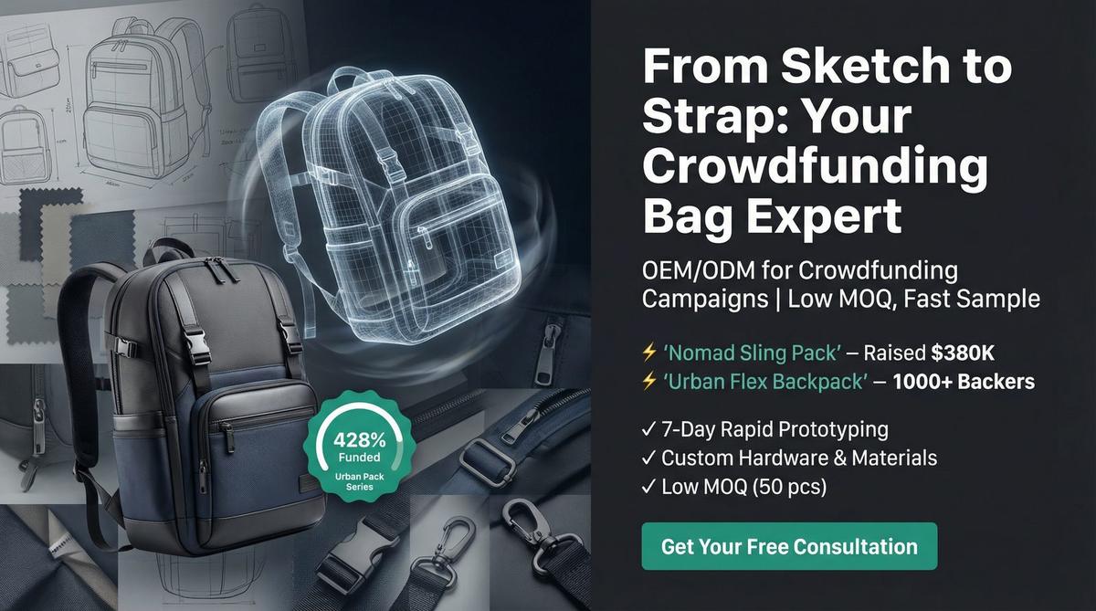 A drawstring bag from the pilot run — Kickstarter Sports Bag MOQ